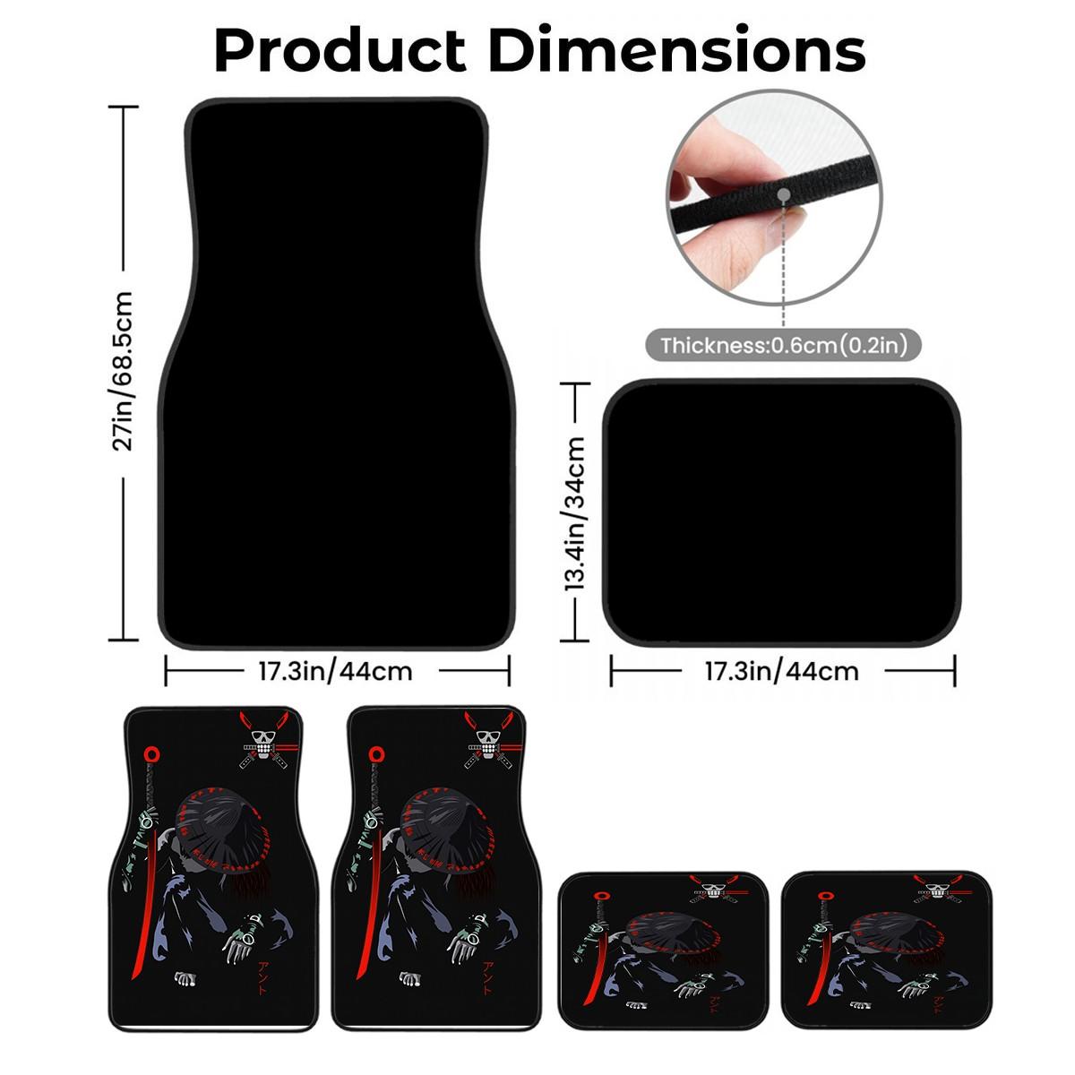 4-Piece Warrior Car Mat Set, All-Weather Non-Slip Front & Rear Mats, Stylish Interior Accessories, Ultimate Comfort & Protection