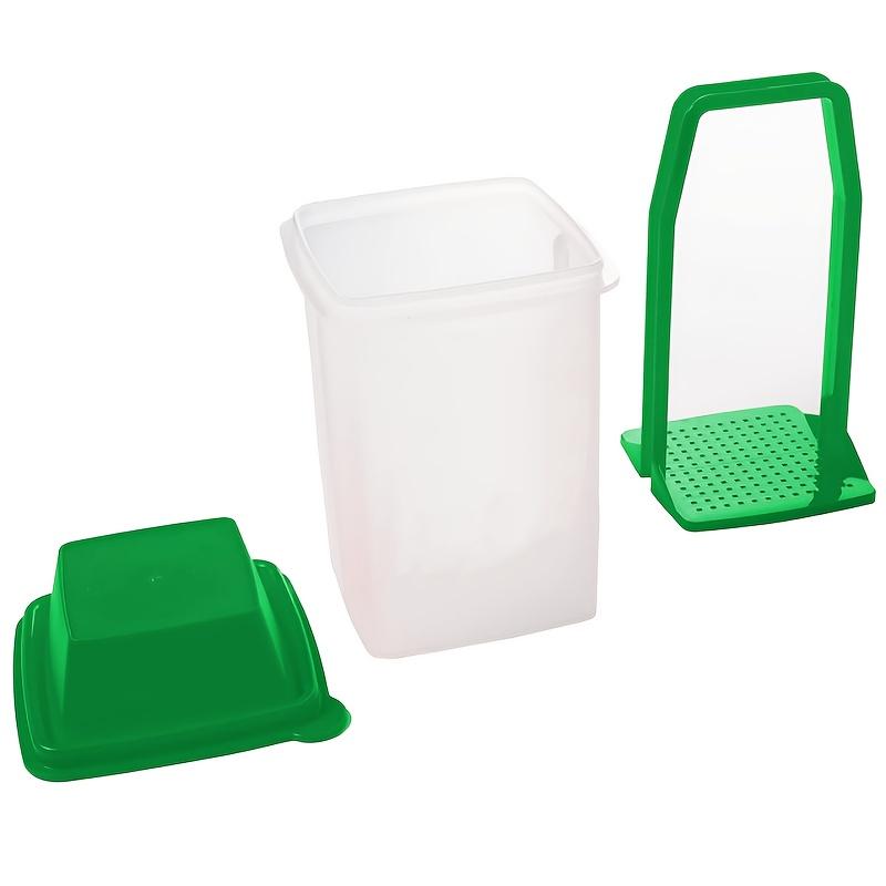 2pcs Plastic Jalapeno & Pickle Storage Containers | Leakproof, Dishwasher Safe, Rectangular Condiment Holders with Easy-Open Flip-Top Lids for Kitchen Organization | Fliptop Lid Design