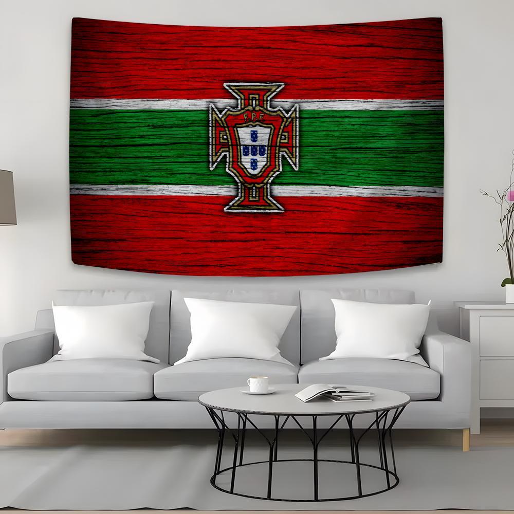 emblem Tapestry Team Background Hanging Football Cloth Bedroom Room Decor P-Portugal Aesthetic Tapestry National Wall Party