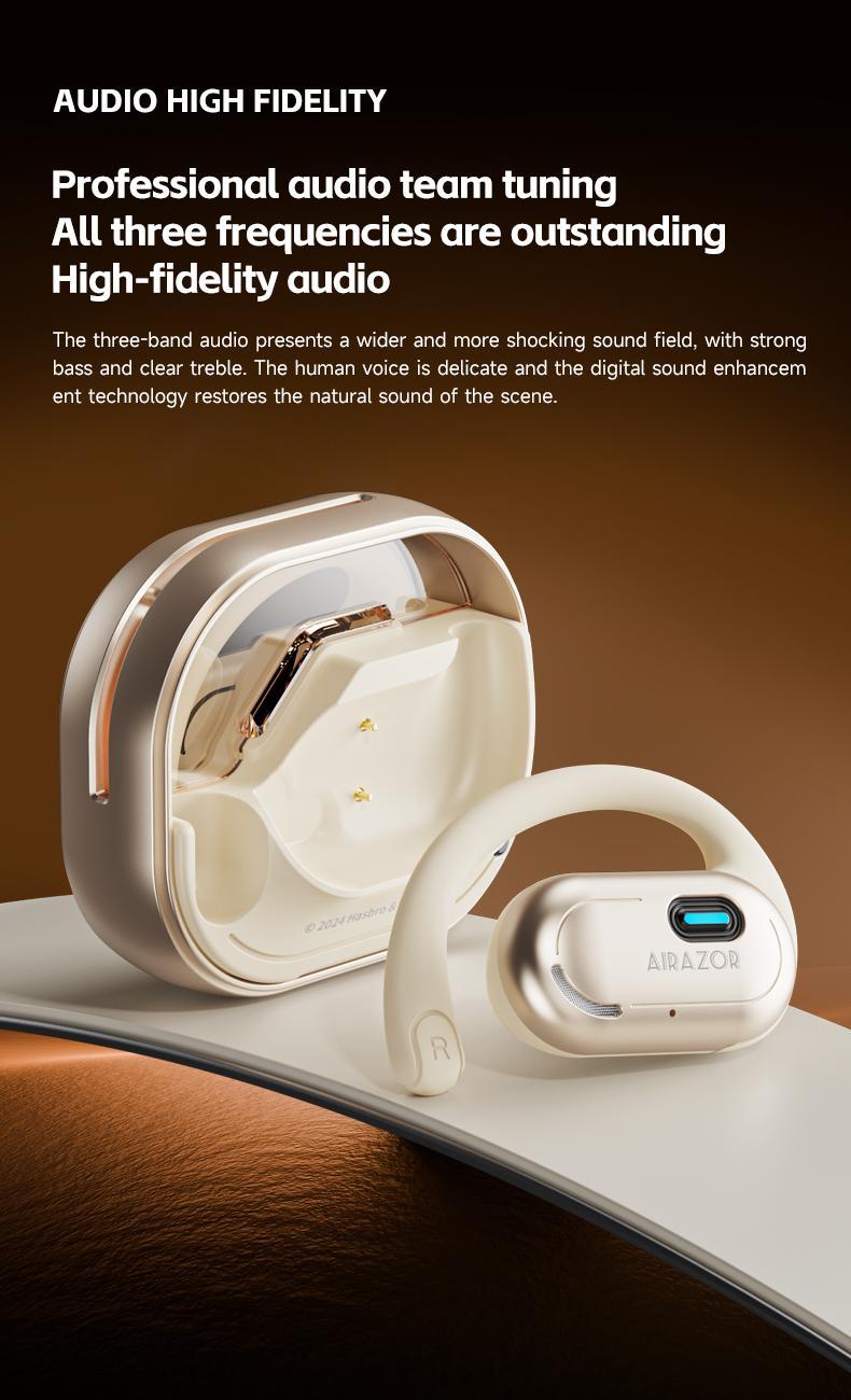 Transformers TF-T15 Wireless Bluetooth 5.4 Headsets High-resolution Surround Sound Earbuds, Invisible & Comfortable Open Ear Headset with Earhooks