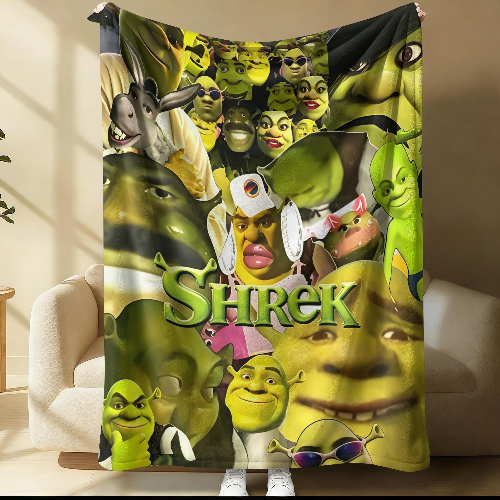 Shrek Pattern Blanket, Everyday Holiday Birthday Gift For Kids And Adults, 1 Soft, Warm And Lightweight Single Sided Printed Plush Blanket, Suitable For Bed, Sofa, Car, Room Decoration