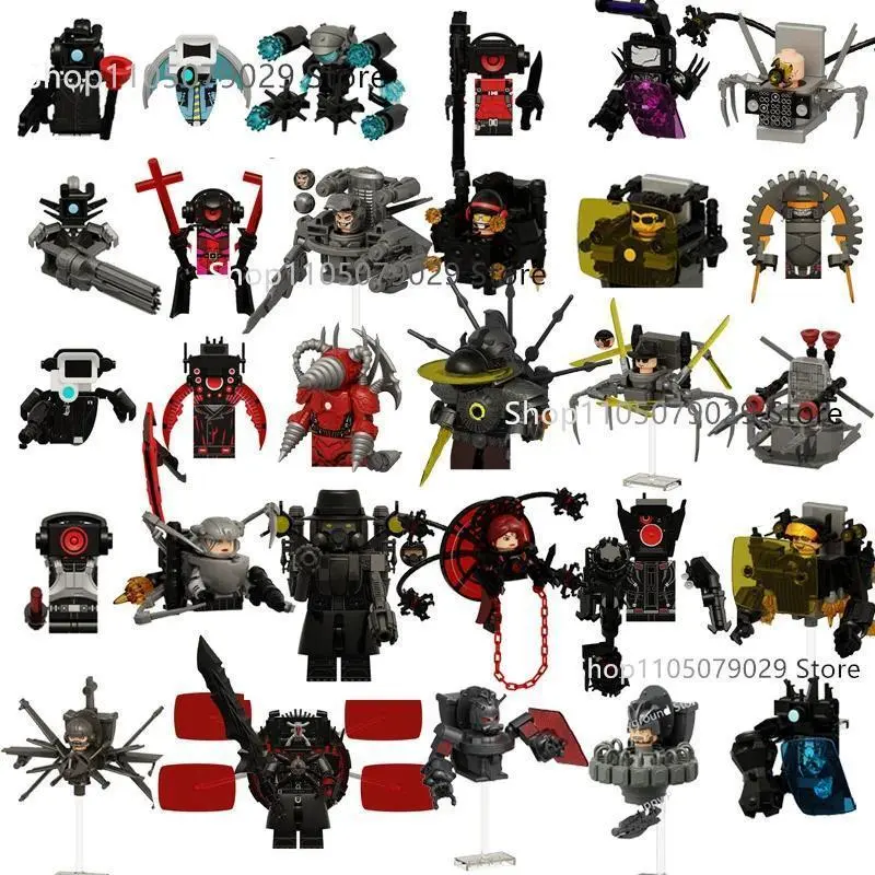 New KDL SWAT Skibidi Toilet Man Figures Anime Block Toys TvMan Titan Cameraman Speakerman Bricks Model Toy Birthday Gift