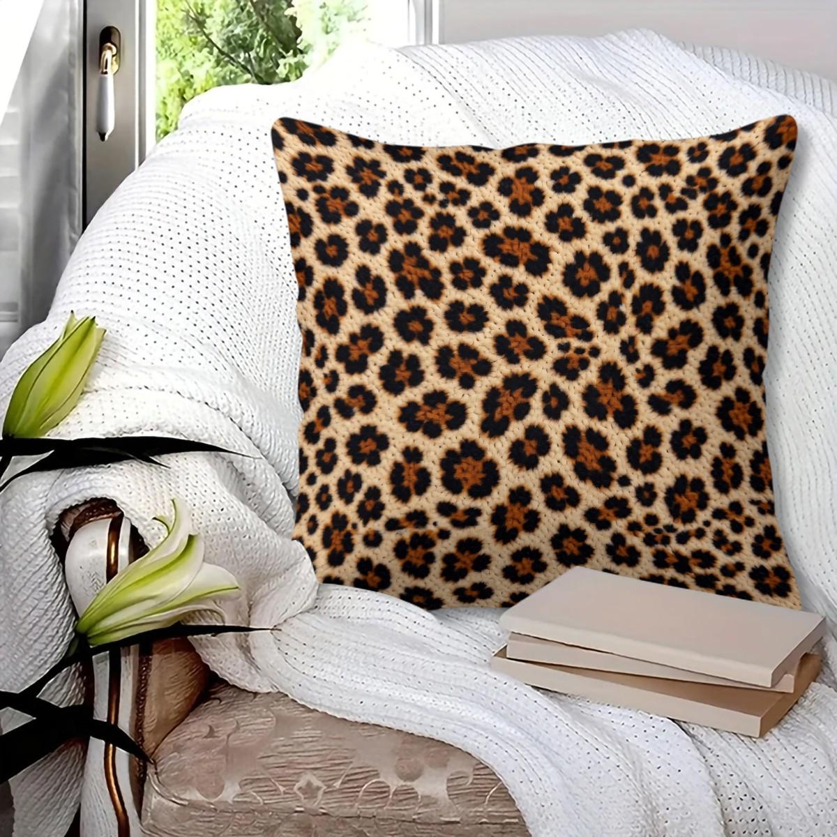 Leopard Print Throw Pillow, Multiple Styles, Soft Breathable Comfortable Skin-Friendly, Decorative Cushion Cover for Bedroom Living Room, Suitable for All People, Ideal Gift Choice