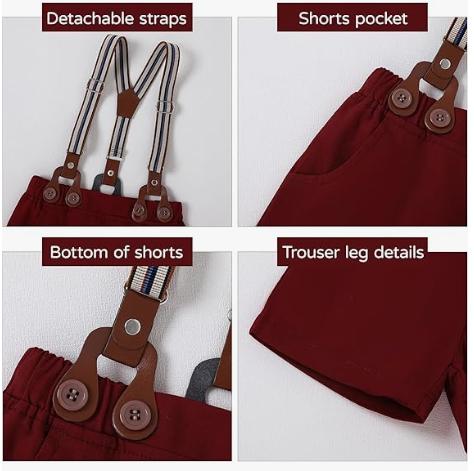 Baby Boy Suit Set cute clothes set Church Christening Party Outfit Set 3-Piece Set Shirt, Suspender Shorts, Bow Tie 1-5 Years Toddler Boys' Clothing Baby Boy Suit Set cute clothes set Church Christening Party Outfit Set 3-Piece Set Shirt, Suspender Shorts, Bow Tie 1-5 Years Toddler Boys' Clothing