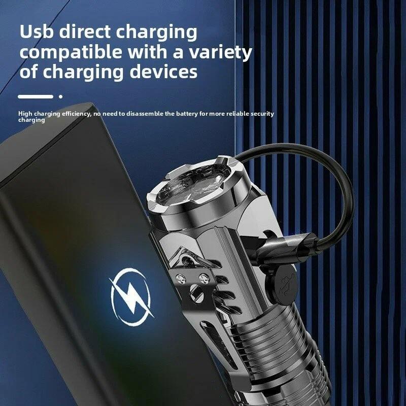 2 Pack Small Tactical Flashlights High Lumen, 3 Modes Adjustable Beam, USB Rechargeable Camping Light, Mini Torch for Outdoor Use