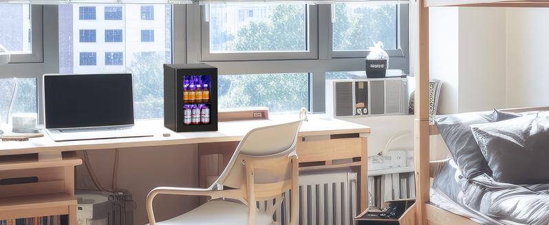 Antarctic Star 0.6Cu. Ft. Freestanding Wine Cellar,  mini  fridge,4-Bottle Red Wine with 6-Can Beer Refrigerator, Quiet Compressor, LED Light and Display, 40-61 ℉, Black