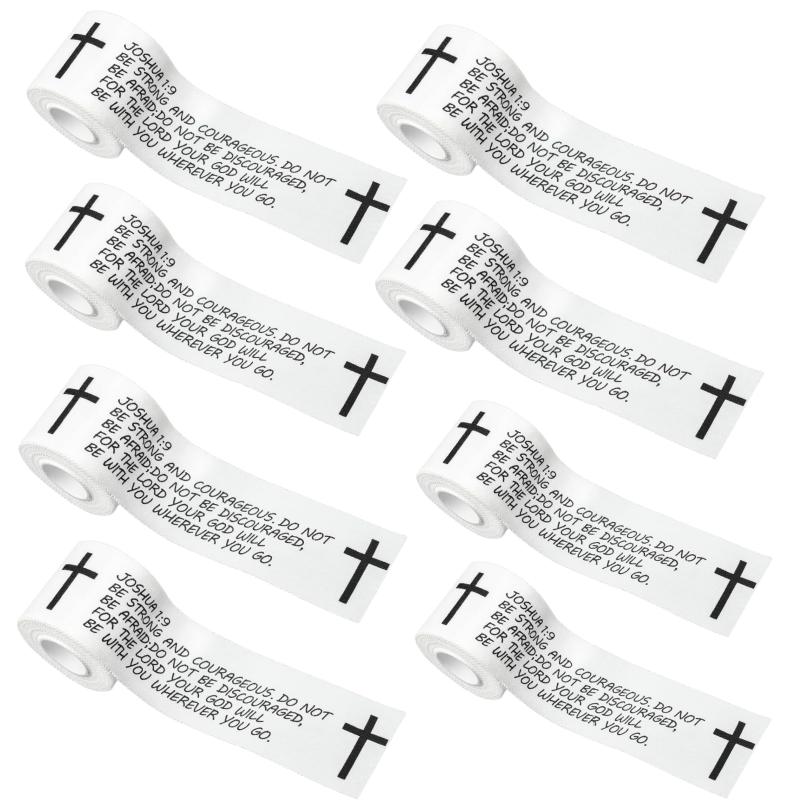 4-8Pcs Christian Cross Athletic Tape 2in x 23ft, Sports Wrist Wrap with Bible Verses for Soccer Football Boxing Gym Athletes, Inspirational Church Gift