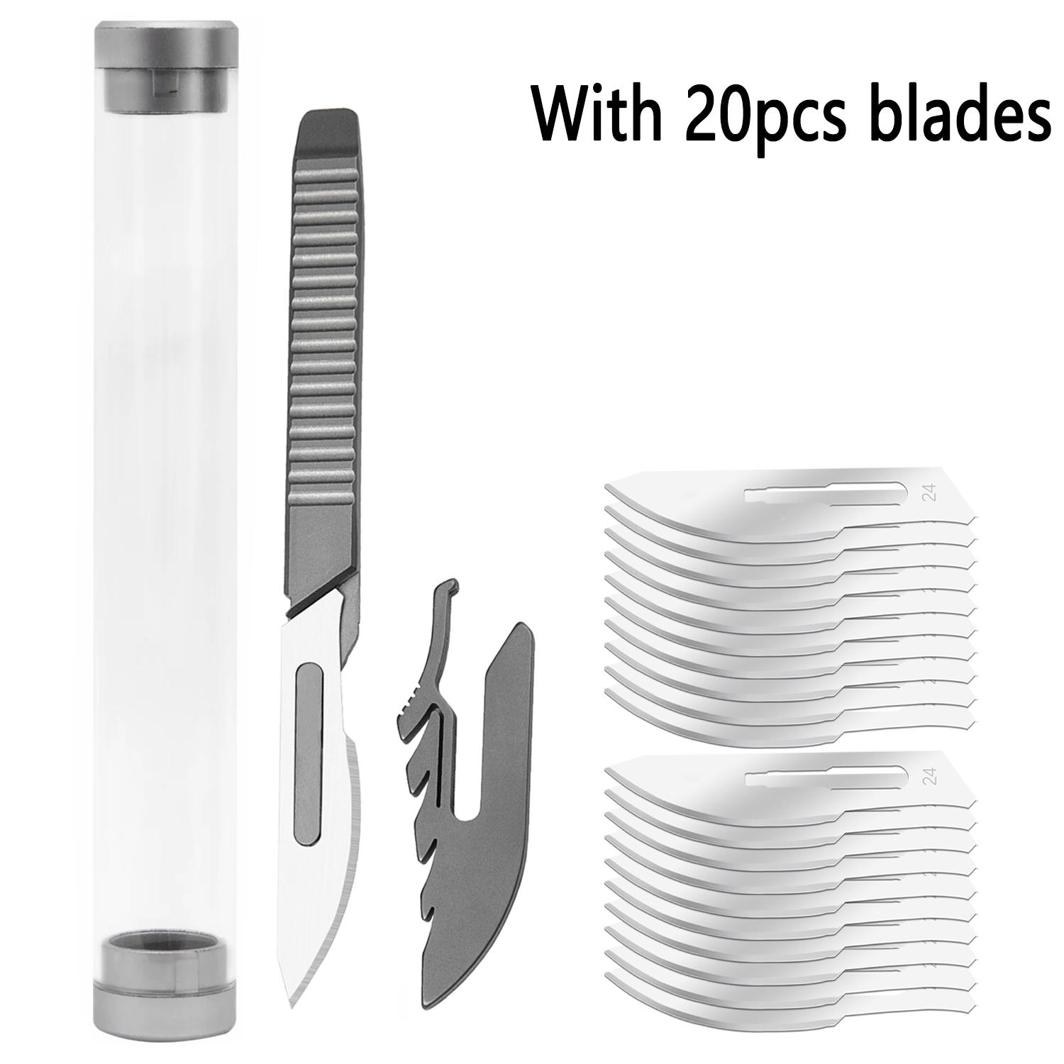 DIY Knife Set with Titanium Alloy Handle, Ergonomic Grip, Durable and Replaceable Blades, Ideal for DIY Projects and Crafts, High-Quality Tools