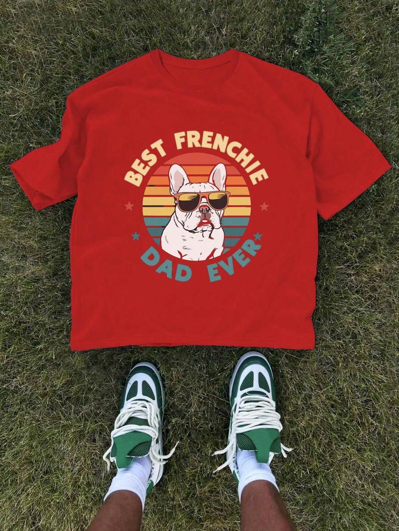 French Bulldog Sunglasses BEST FRENCHIE Pure Cotton Men's T-Shirt Comfort Fit French Bulldog Sunglasses BEST FRENCHIE Pure Cotton Men's T-Shirt Comfort Fit