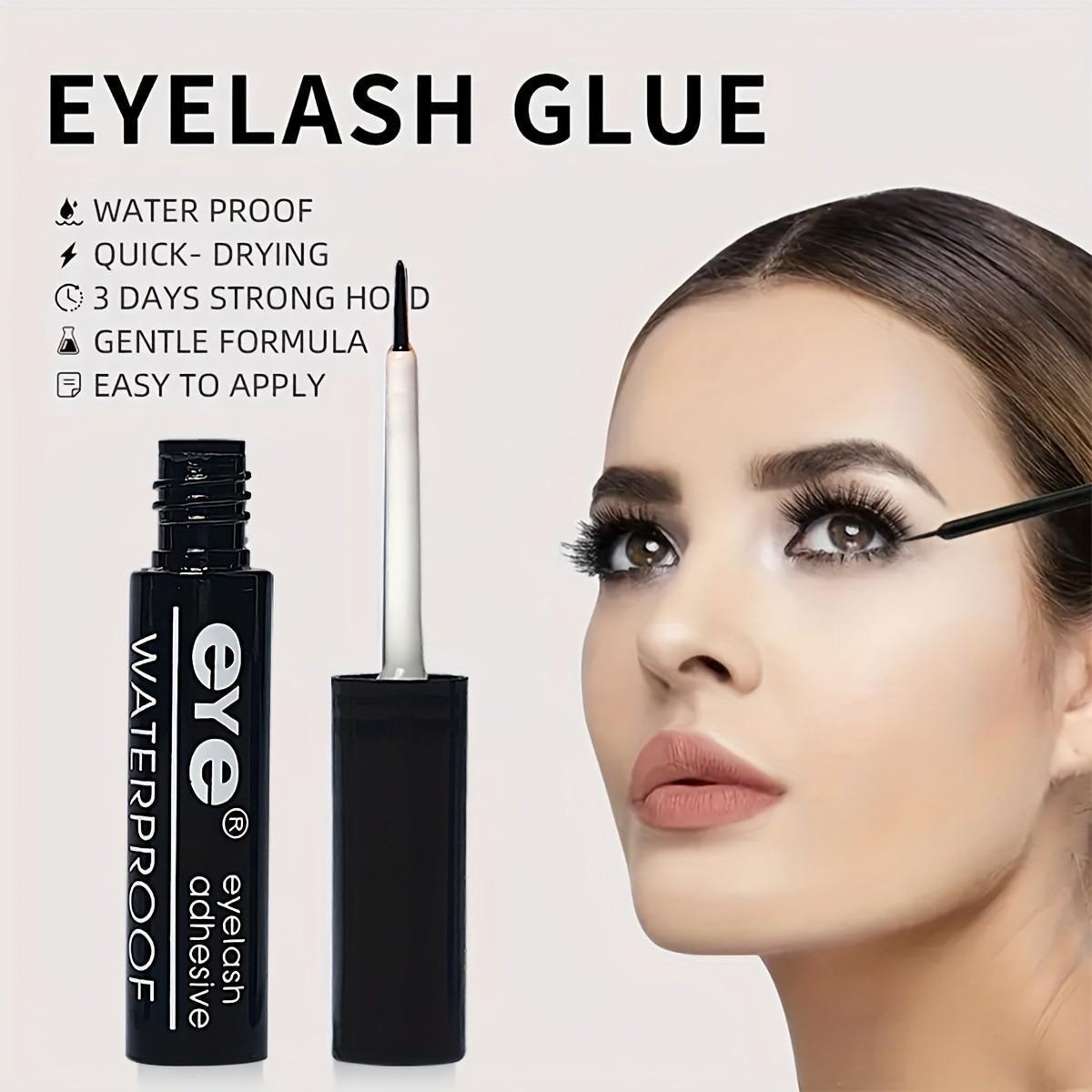 Waterproof Long Lasting Eyelash Glue, Quick Dry Eyelash Extension Glue, Professional Eye Makeup Tool for Women & Girls