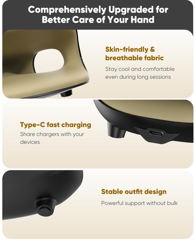 [Pro Model] CINCOM Hand Massager Pro for Enhanced Comfort and Relief, 4 Modes 4 Intensity 6 Heat Levels, Portable and Cordless, Advanced Airwave Technology and Sleek Design, Touchscreen Display, Perfect Gifts for Family, Friends, Enjoy it Anytime Anywhere