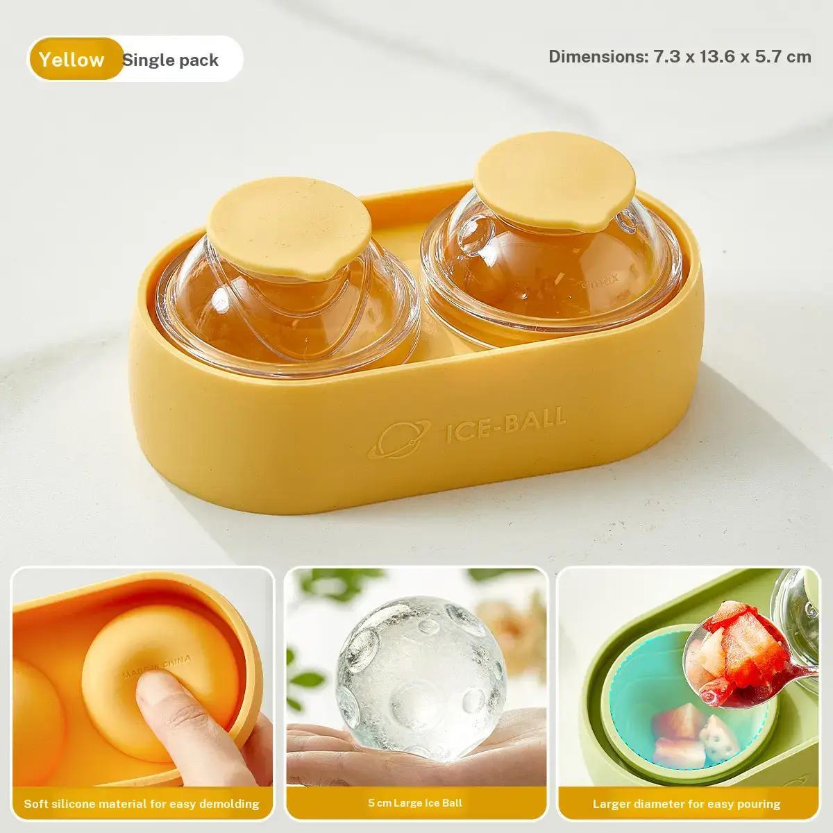 Whiskey Ice Ball Mold, Round Shape Freezer Tray, Silicone Ice Cube Maker, Refrigerator Ice Storage Box, Essential Kitchen Tool
