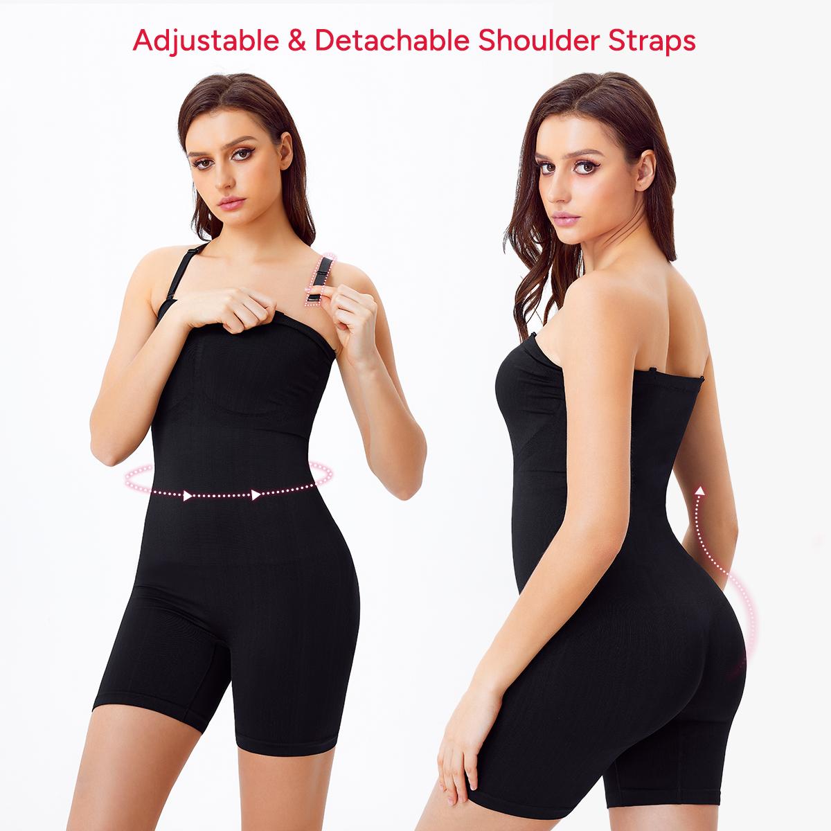 Nebility Women's 2 Piece  Bodysuits for women Seamless Comfortable Shapewear Crew Neck Square Neck Sleeveless Womenswear Basic Compression Black(Upgrade)