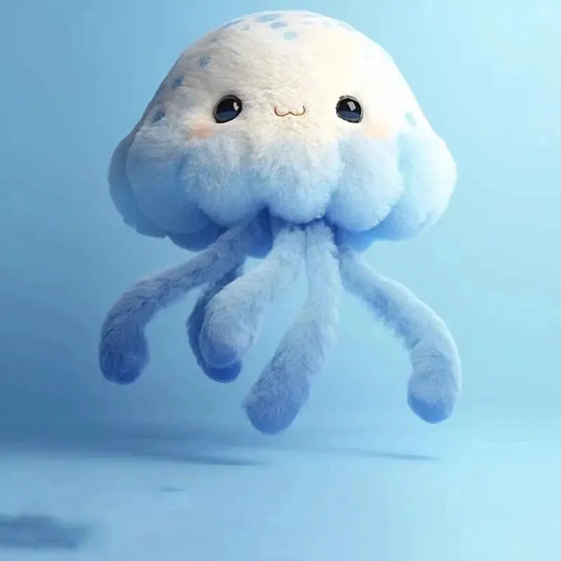 Oceanarium Jellyfish Plush Hanging Toy Cute Cartoon Animal Stuffed Keychain for Kids   Backpack Charm Accessory  Bag Decor