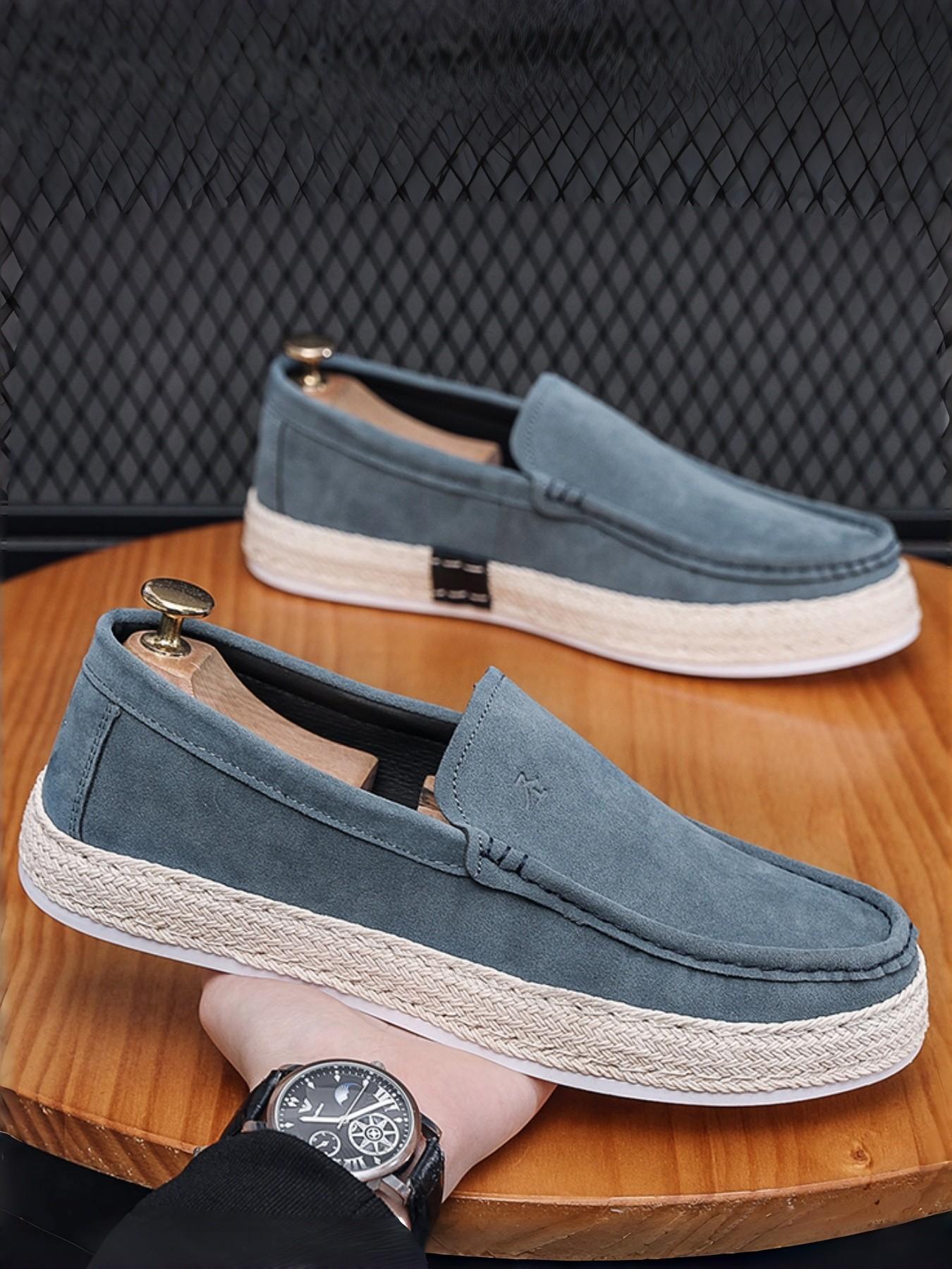New Men's Casual Loafer Shoes, Woven Retro Trendy Straw Boat Shoes, Lightweight Comfortable Low-Top Slip-On Sneakers