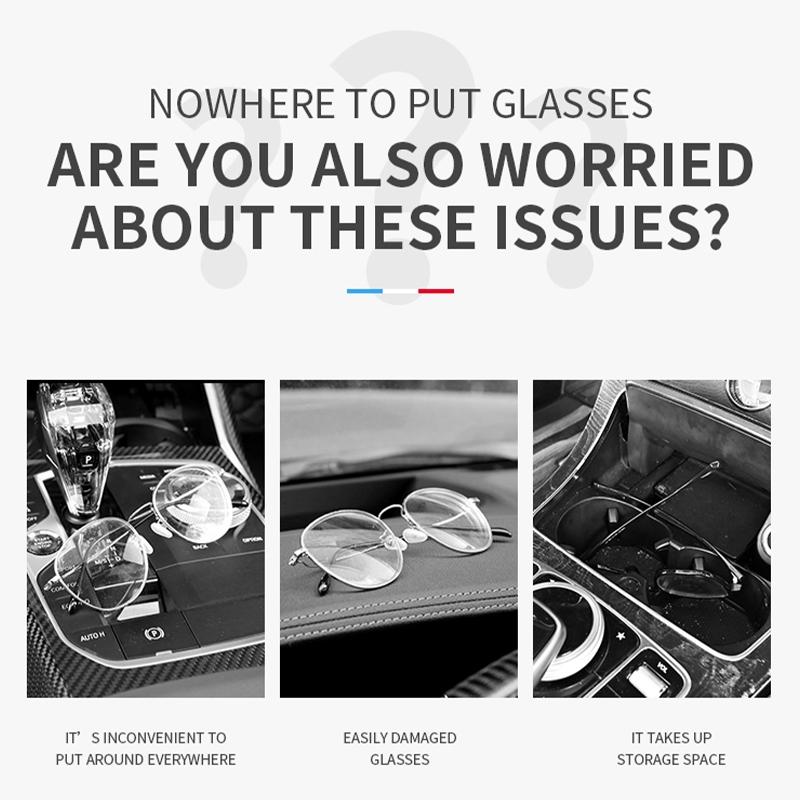 Chevrolet Car Sunglasses Eyeglass Case, Storage Box, Glasses Holder Clip, Includes Two Stands, Suitable for Chevrolet Vehicles