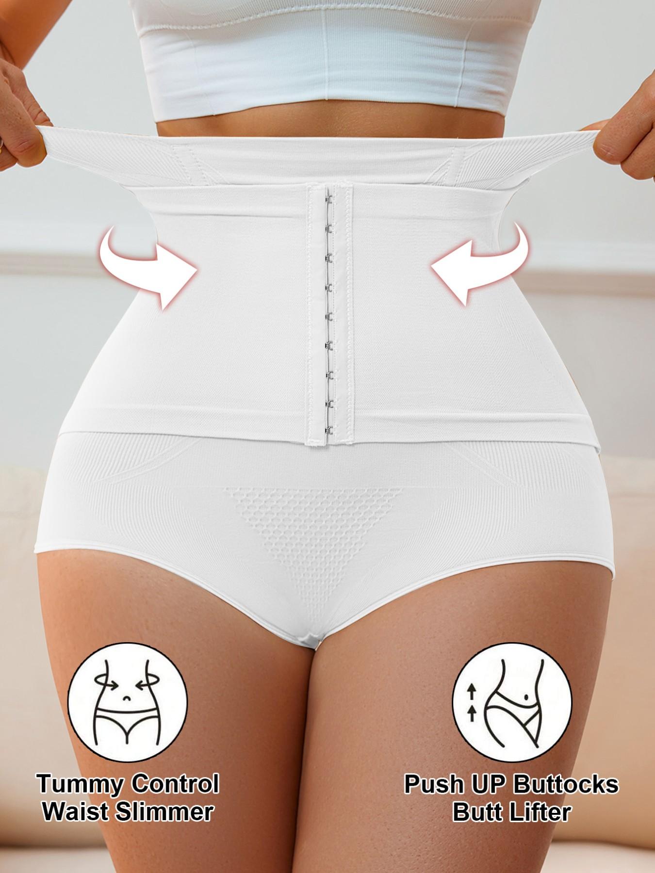 High Waist Abdominal Control Panties for Women Postpartum, Adjustable Buckle Seamless Shapewear, Plus Size Butt Lifting Tight Fit