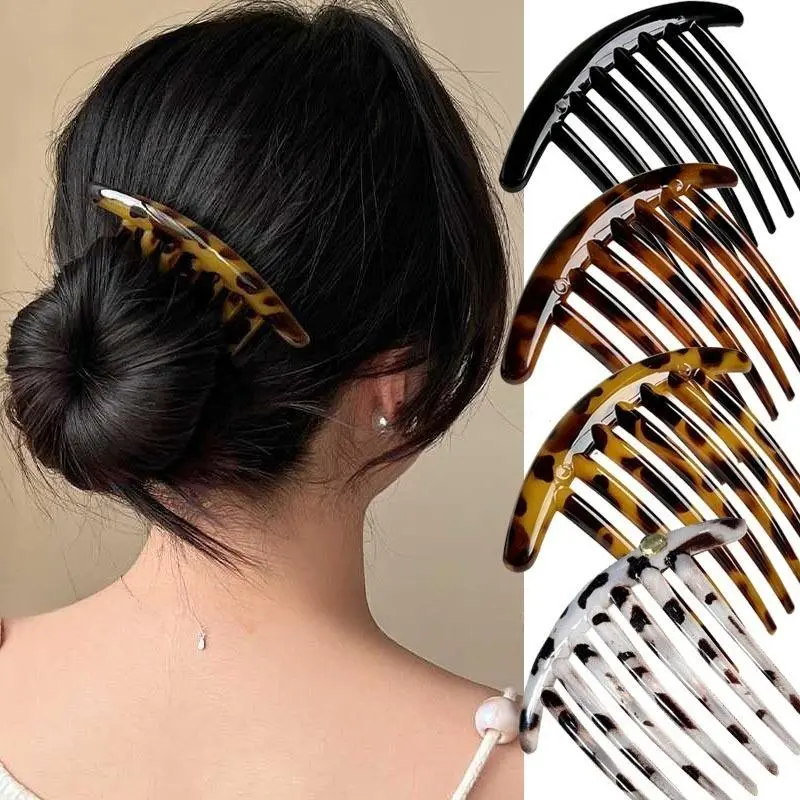 Unisex 4-Pack French Braid Styling Combs, Vintage Lazy Bun Clips, Multi-Functional Hair Braiding Tools for Women’s Hairstyle Crafting Fashion Accessories