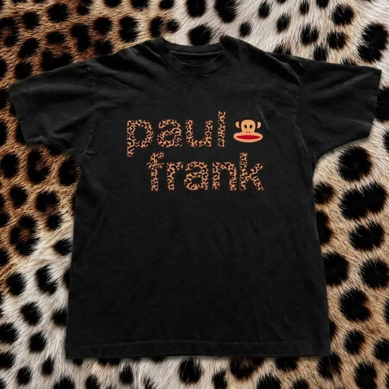 Paul Frank black leopard print t-shirt Vintage y2k Inspired Baby Tee, aesthetic graphic tshirt, summer tee, 90s,y2k