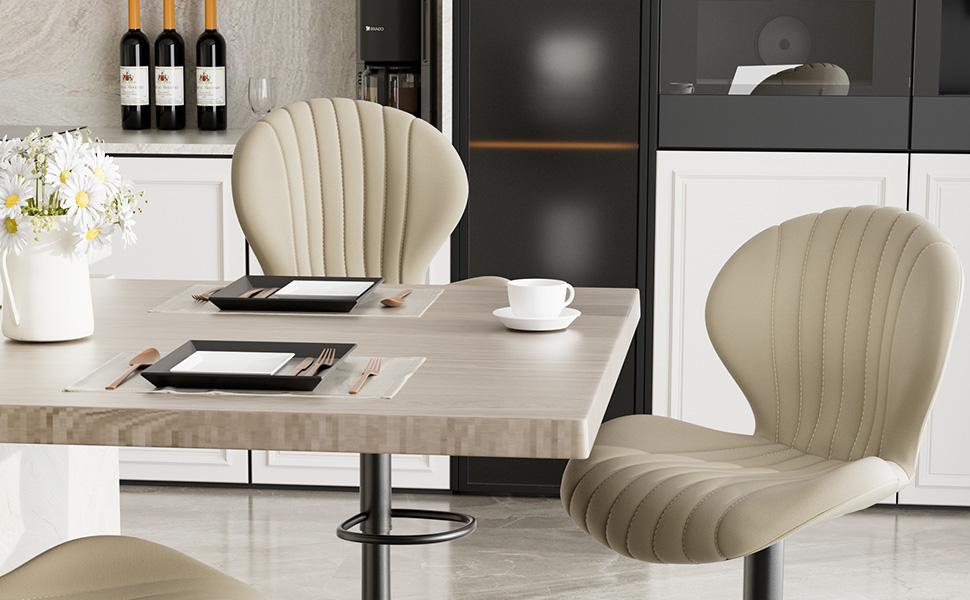 Kerilyn Bar Stools Set of 2 Modern Swivel Bar Chairs, Barstools Counter Height with High Backrest, Easy 3-5 Minute Assembly for Bar, Kitchen, Dining Room Black