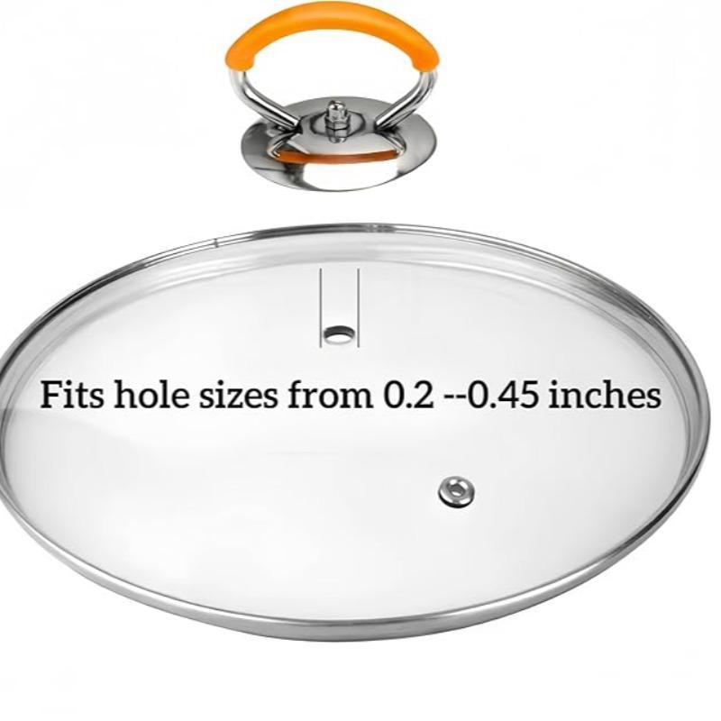 Stainless Steel Pot Lid Replacement Knob Set, Universal Fit for Glass Pots, Includes Non-Slip Gasket and Installation Screws