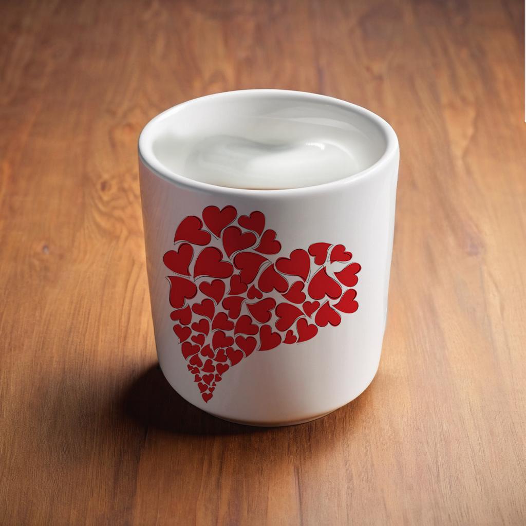 Mug with Heart Handle: Color-Changing Ceramic Thermos - Ideal for Halloween, Christmas, Valentine's Day, Mother's Day, and Father's Day (11 oz/330 ml)