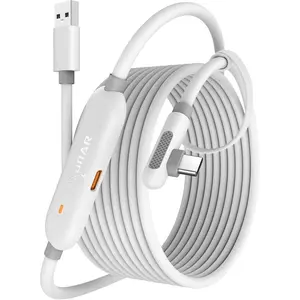 VR  Link  16FT (Next-Gen Chip) Compatible with   3S/ 3/Oculus  2/Pico 4 Accessories and PC/SteamVR/Phones, Awesome -5Gbps USB 3.0 to USB C -White