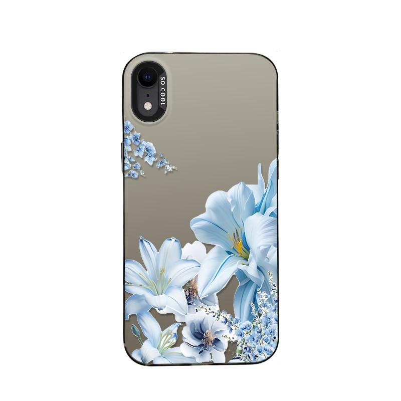 Phone case for iPhone XR Light Blue Lily & Tiny Blue Floral Case designer case Shockproof Crystal Clear Full Body Protection Colorful Silver Phone Case ROOCYMX3V