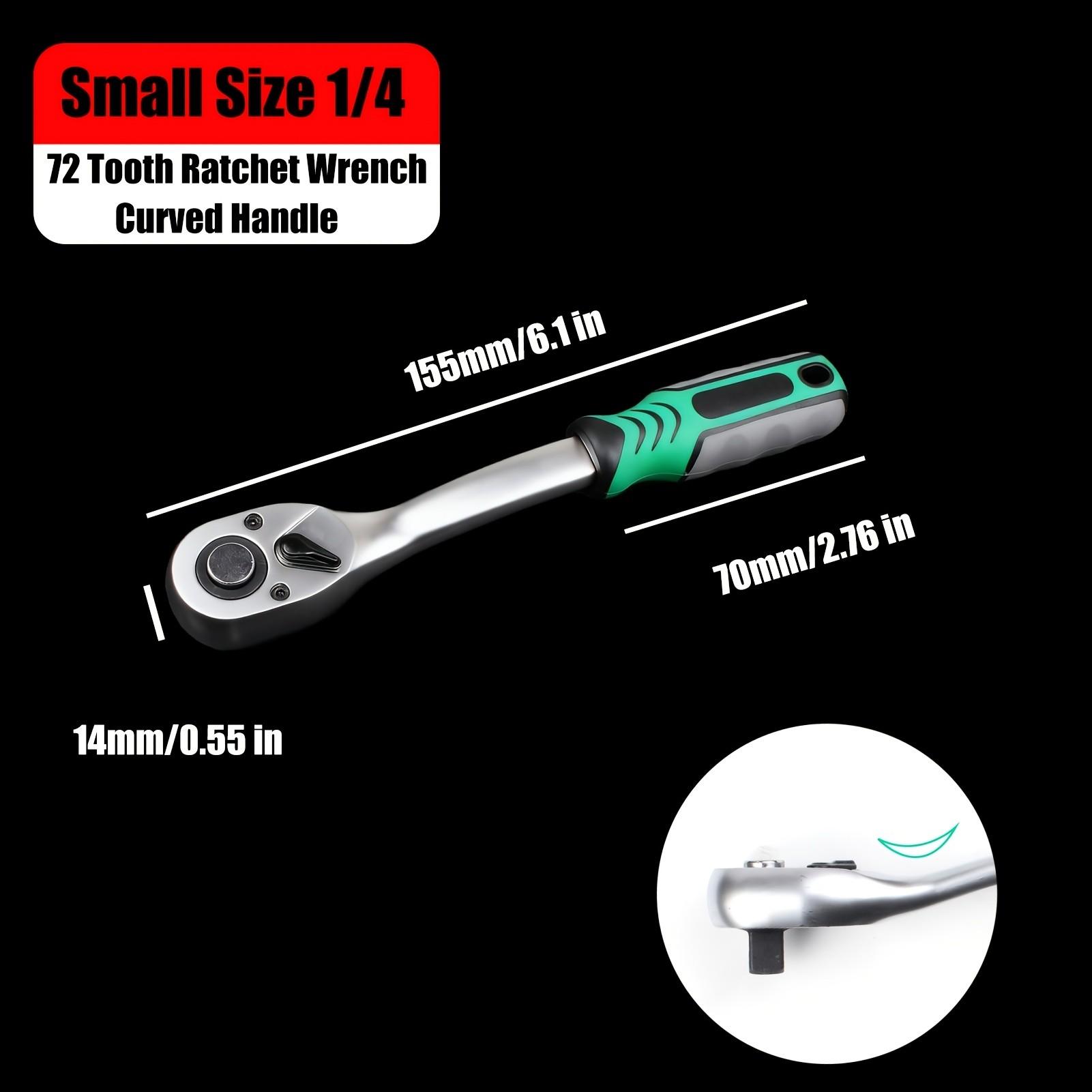 72-Tooth Quick Release Ratchet，1/4" 3/8" 1/2" Drive Socket Wrench, Reversible Ratchet Wrench , Professional Hand Tool for Automotive Repair and Mechanics Use
