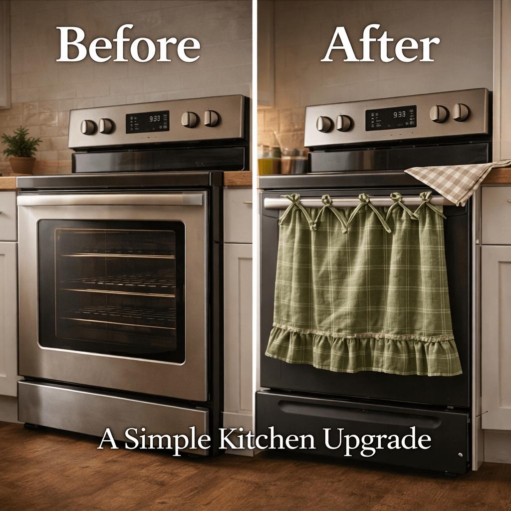Farmhouse Style Oven Skirt Curtain, Grid Design with Ruffle Edge Strap Cabinet Cover - Suitable for Rural Kitchen Decoration, Oven Stove Cover Curtain, Cabinet Cover Panel, Home Kitchen Rural Style Apron, Durable Cover