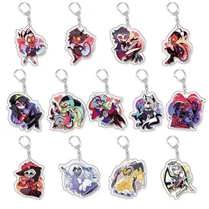 2026 new Anime acrylic keychain -Vaggie Alastor Cute Y2K Cartoon Pendant, suitable for bags and keys, perfect gift for fans car key bag