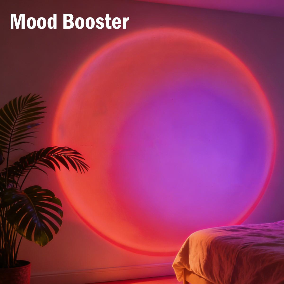 Sunset lamp projector with 6Pcs Color Films, 16 color changing rainbow light with Remote Controlled LED Table Lamp USB Sunlight Lamp for bedroom, aesthetic room decor, TikTok vibe