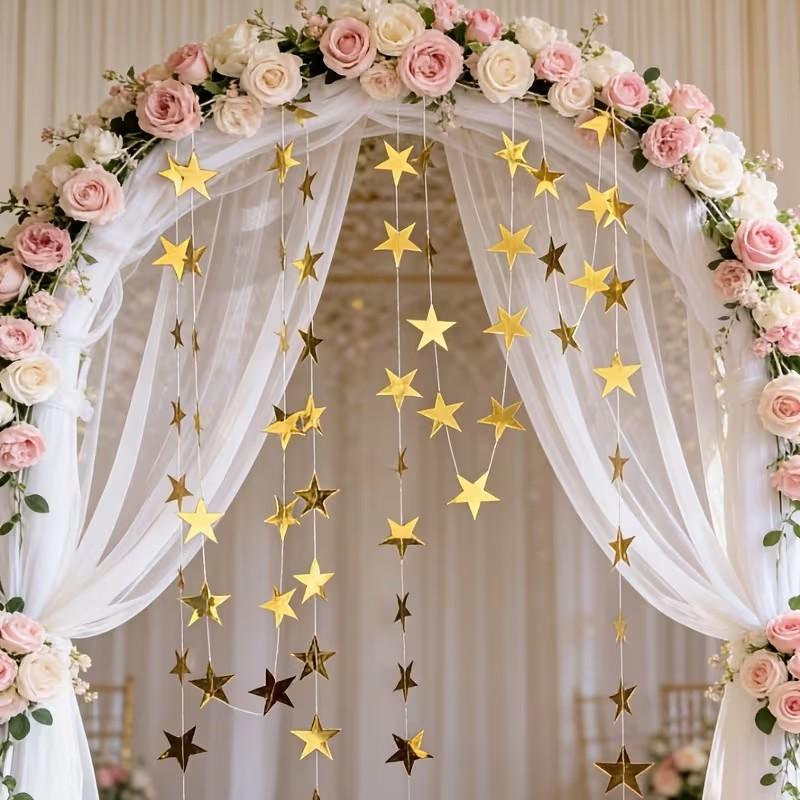 72/108-Piece Sparkling Gold Star Sequin Banner Set | Perfect for Party Decorations, Birthday Gifts, and DIY Crafts | No Power Required