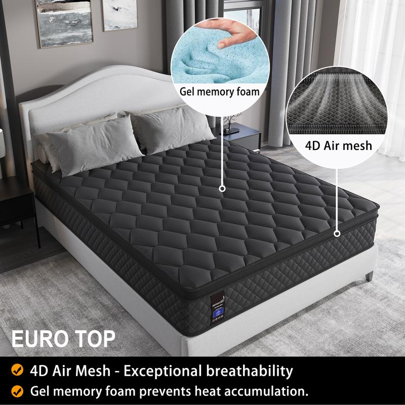 12/14 Inch Twin Full Queen King Size Mattress in a Box,Memory Foam Hybrid Mattress with Individual Pocket Spring for Motion Isolation & Silent Sleep&Lumbar Support & Pressure Relief,Medium Firm