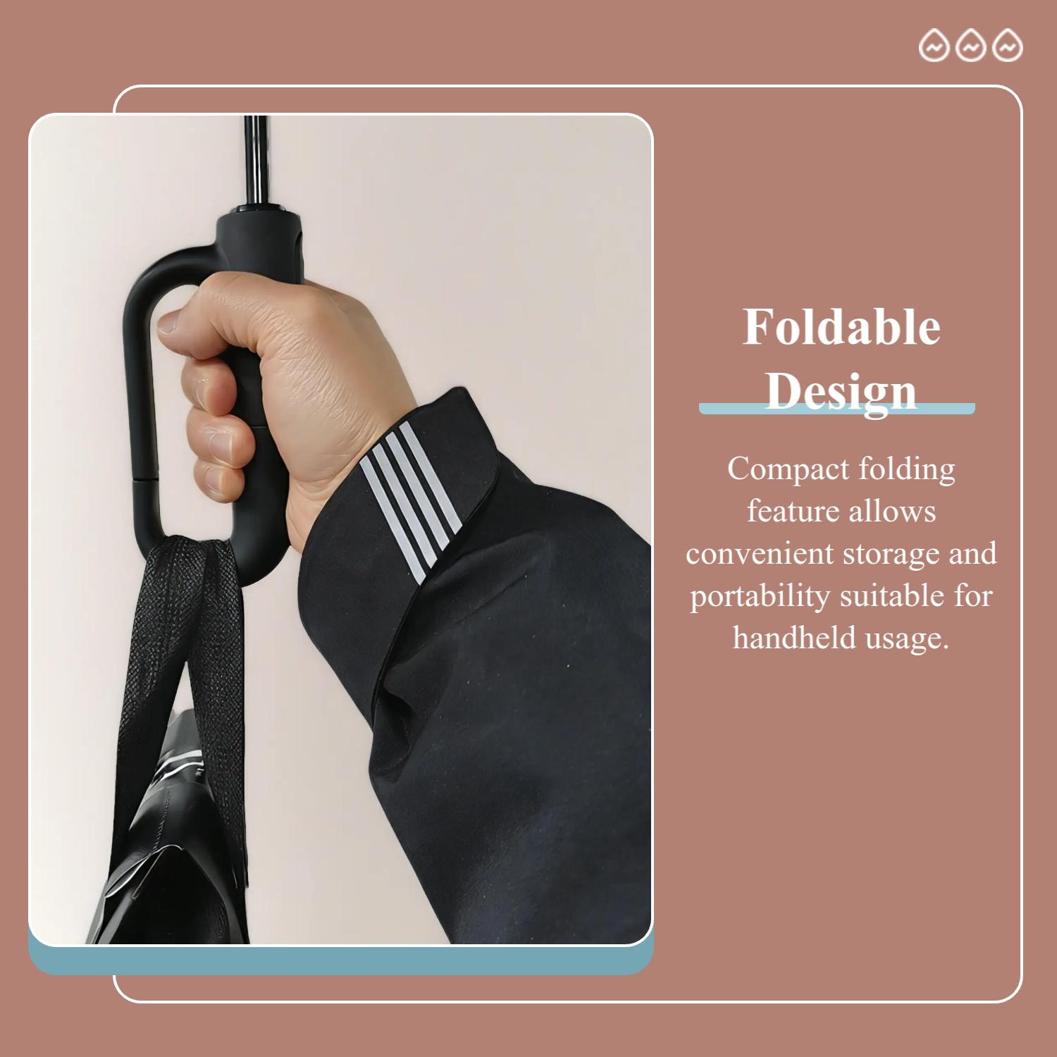 Full Automatic Ring Hook Umbrella, Large Thick Reinforced Hanging Foldable Rain and Sunny Dual Use Windproof Fishing Umbrella