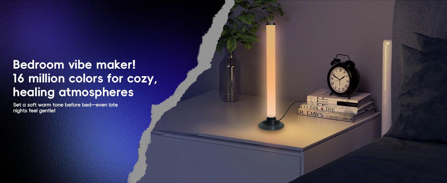 2pcs RGBIC Light Bar, RGB Night Light, RGB Light For Computer Desk, App & Remote Control, USB Powered, 8 Scene Modes and 16 Million Colors, Three Control Modes, Dynamic Music Sync Mode, LED Gaming Lights for PC, Desktop Lamp, Decorative lights, Mood Light