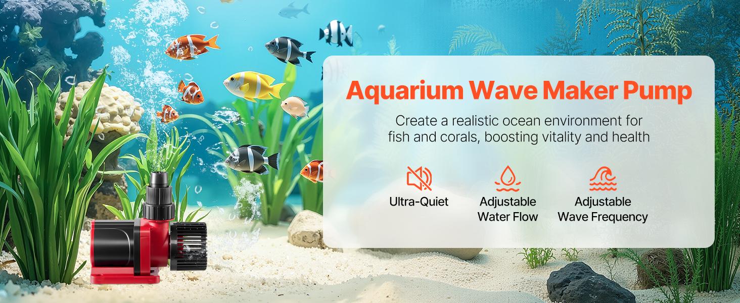VEVOR Aquarium 24V DC Water Pump, 30-100W, 800-2642 GPH Marine Wavemaker Return Pump with Controller, Adjustable Flow, Feed Mode, 11.5-19.7 ft Maximum Lift, for Saltwater Freshwater Fish Tank Sump Pond Circulation VEVOR Aquarium 24V DC Water Pump, 30-100W, 800-2642 GPH Marine Wavemaker Return Pump with Controller, Adjustable Flow, Feed Mode, 11.5-19.7 ft Maximum Lift, for Saltwater Freshwater Fish Tank Sump Pond Circulation