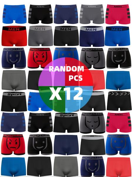 Random Color Men's Graphic Boxer Brief, Casual Comfy Breathable Stretch Boxer Shorts for Daily Wear, Boxers for Men, Mens Underwear for All Seasons, Undergarments, Basic Boxer Briefs