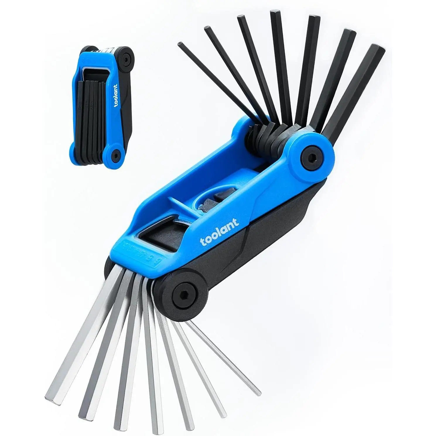 14 count Folding Allen Wrenches Sets, Metric Allen Key Set 2mm- 6mm, SAE Hex Key Set 5/64”- 1/4", CRV Steel EDC Tool for  Repair & ,Compact Foldable Hex Key Set