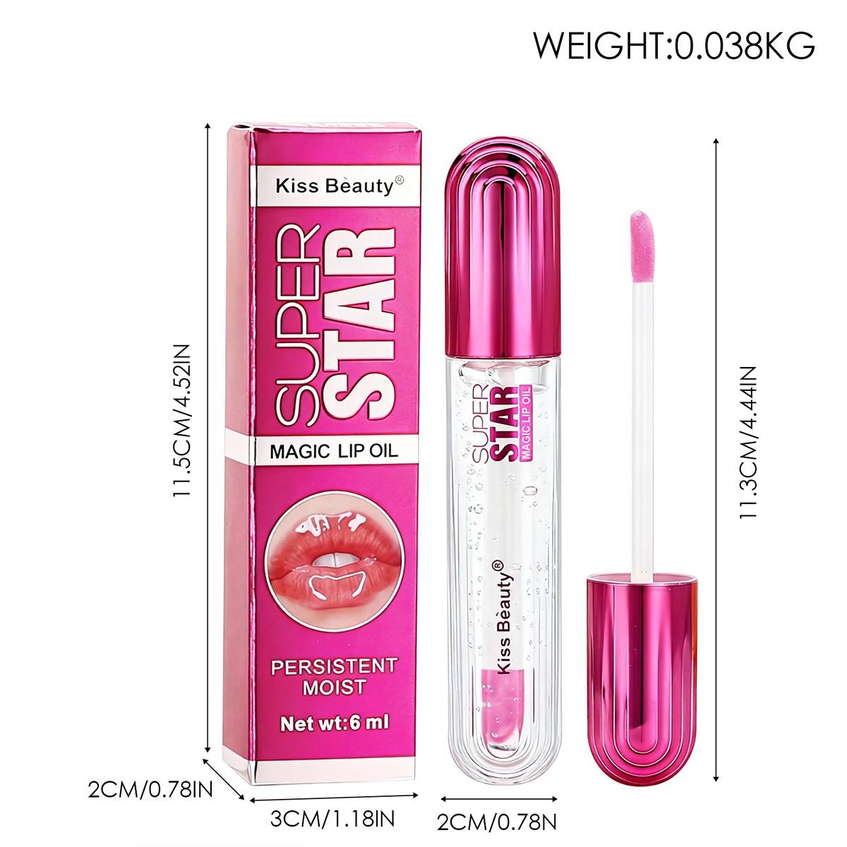 1pc Color-Changing Lip Gloss, Long-Lasting Waterproof Lip Oil, Moisturizing Lipstick, Perfect for All Light Skin Tones, Valentine's Day Gift
