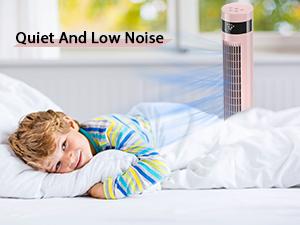 【NOT AC】Antarctic Star Tower Fan - Portable Electric Oscillating Fan with Remote Control, Quiet Operation, 3 Speed Settings & Timer Function. Bladeless Floor Standing Fan for Bedroom, Office & Indoor Use[No Cooling] (36 inch, Pink)