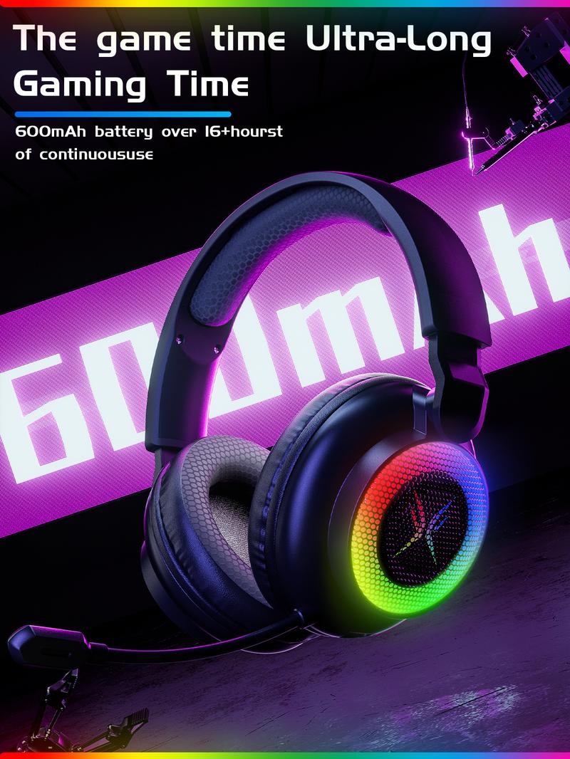 [New Upgrade] TAGRY TRONICX K12 Wireless Gaming Headset - 40mm Drivers - Memory Foam Cushion - Version  5.3-USB-A/C Dual Interface 2.4G - Wired 3.5mm Audio Jack - For PC, Mac, PS4, PS5,Switch, Smart Phone, Laptop, Smart Watch, Tablet