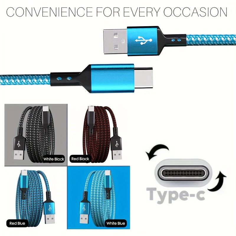 High-Speed Nylon Braided Fast Charging Cable, Smooth Glossy Surface, Multiple Colors & Sizes, Compatible with Samsung, iPhone, Xiaomi, Vivo, Oppo