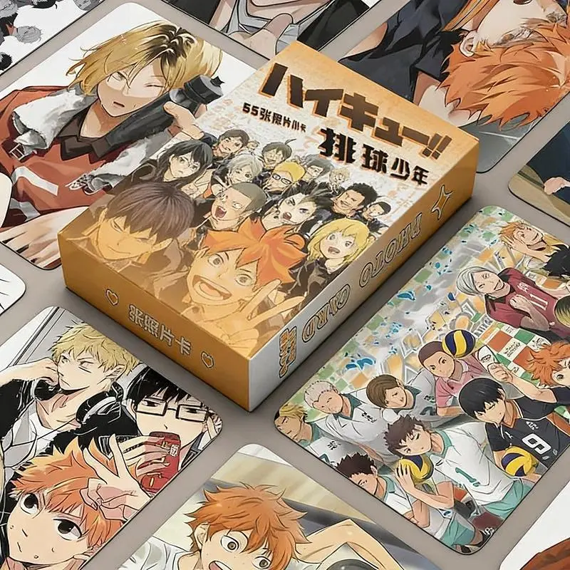 2026 Hot selling toys 55PCS Haikyuu!! Laser LOMO Cards Set - Anime Volleyball Boy Character Collectible Photo Cards Perfect Gift for Fans Internet-famous toy