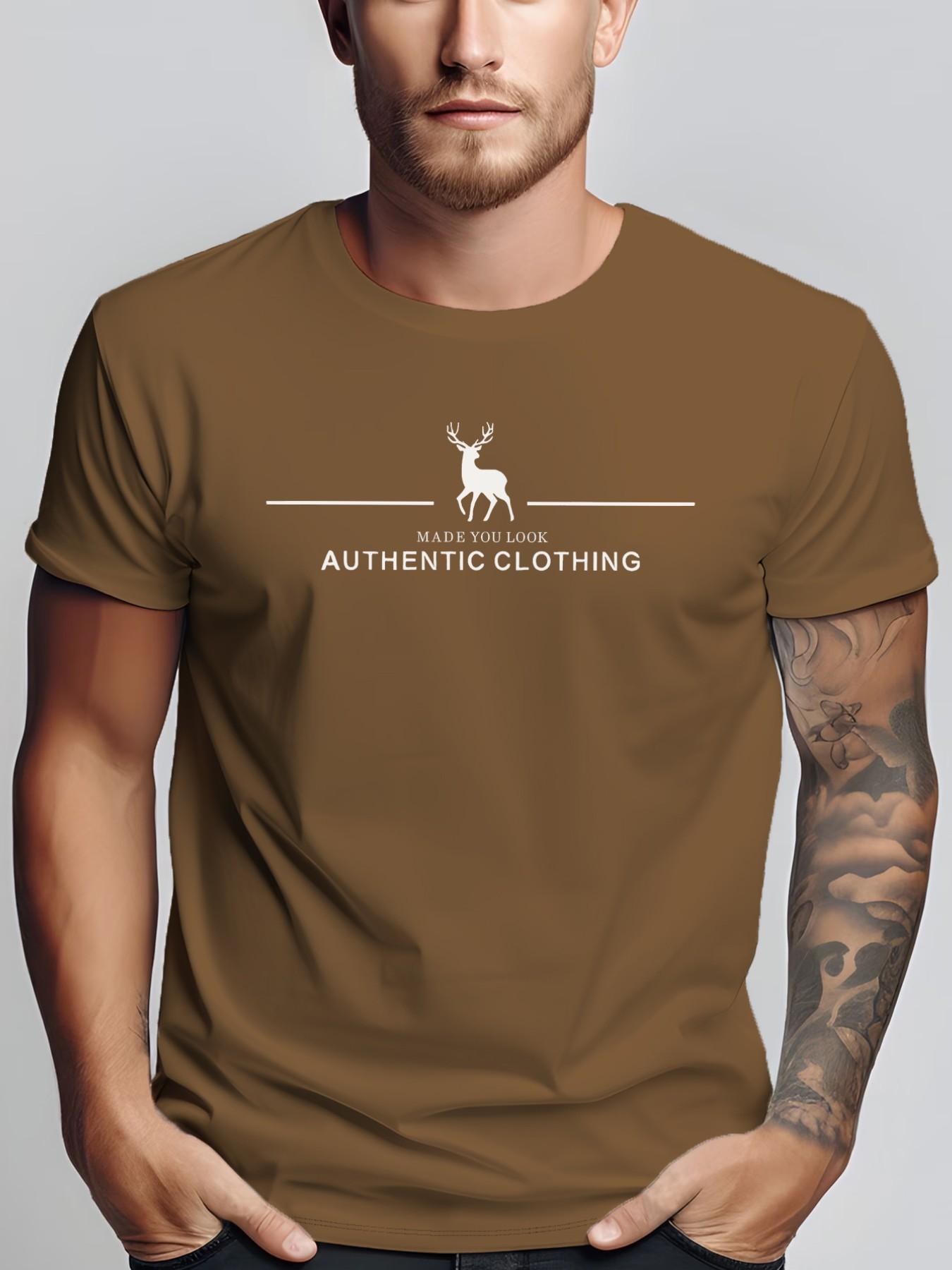 Men's Summer Micro-Stretch Comfort Round Neck Printed T-Shirt, Fashionable Trendy Wear, Best Choice for Men, Casual Stylish Tee