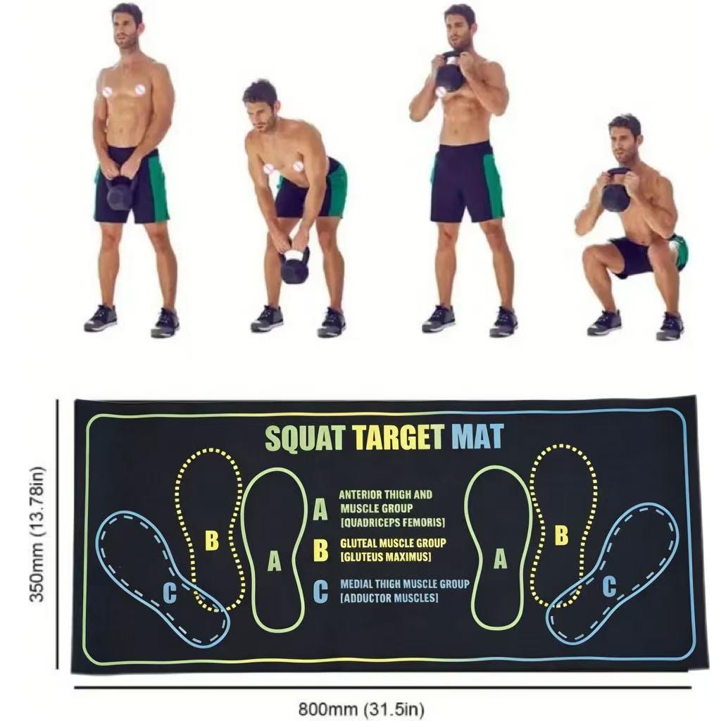 Pilates Squat Guide  with ft Position Markers, Professional Lightweight Non-Slip Training  for Home Gym, Travel high jump mat anti-slip fitness workout accessory