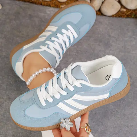 Women's Vintage Low-Top Casual Sneakers, Classic Sports Trainers, PU Leather Upper, Soft Comfortable EVA Sole, All-Season Street Style Shoes, All Seasons Sneaker