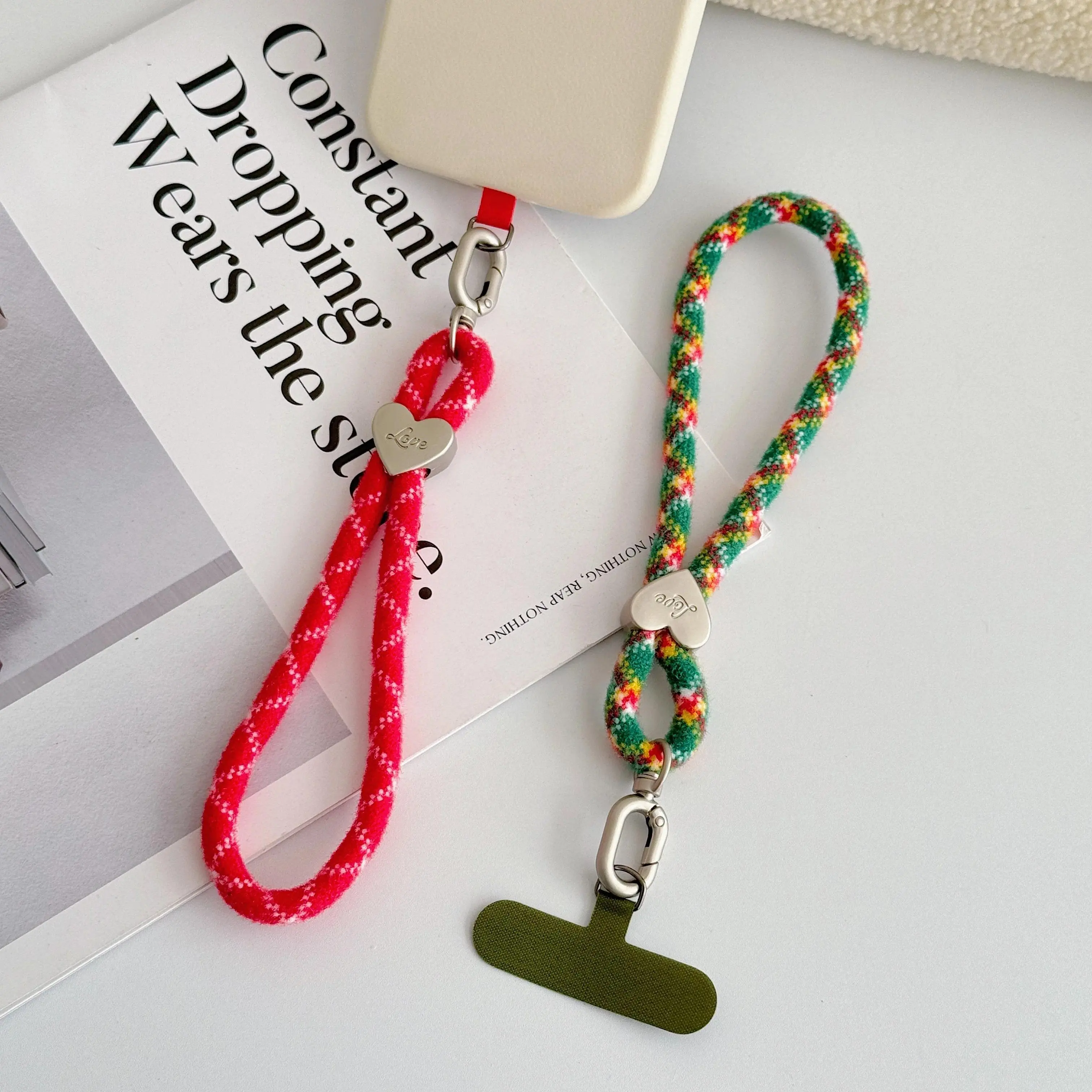 Autumn And Winter Plush Christmas Style Mobile Phone Lanyard, Rotating Wrist Short Lanyard, Universal Anti-Loss Lanyard