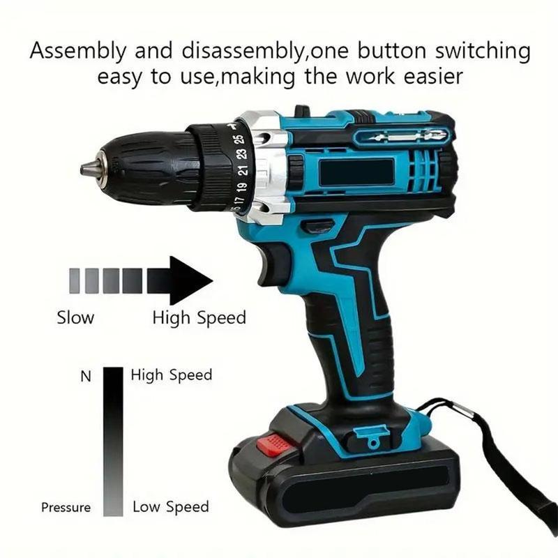 36Vf Cordless Drill Set, Power Drill29Pcs with 3/8 Inch Keyless Chuck25 3 Clutch Electric Drill with WorkLight, Max torque 45Nm, 2-VariableSpeed & 2 Batteries and FastCharger,Drill Driver Kit for HomeDecoration,Repair And DlYSupplies