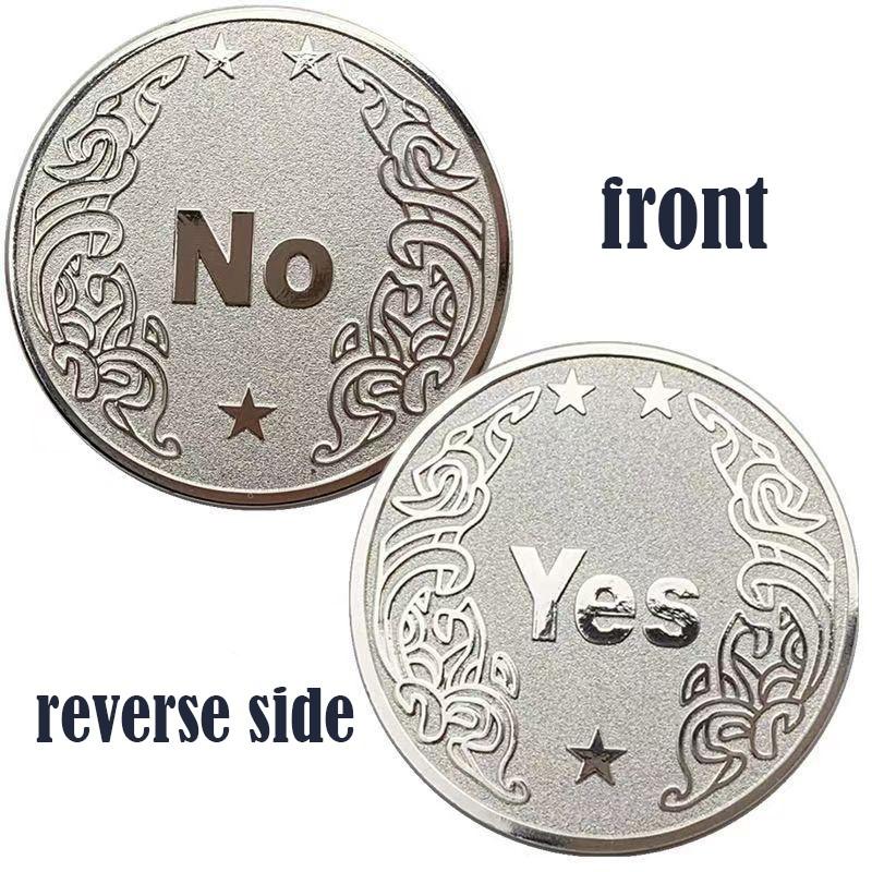 2 New Yes or No Decision Coins, Alloy Material, Lucky Wish Coin, Creative Gift Memorial Coin, Unique High-End Gift